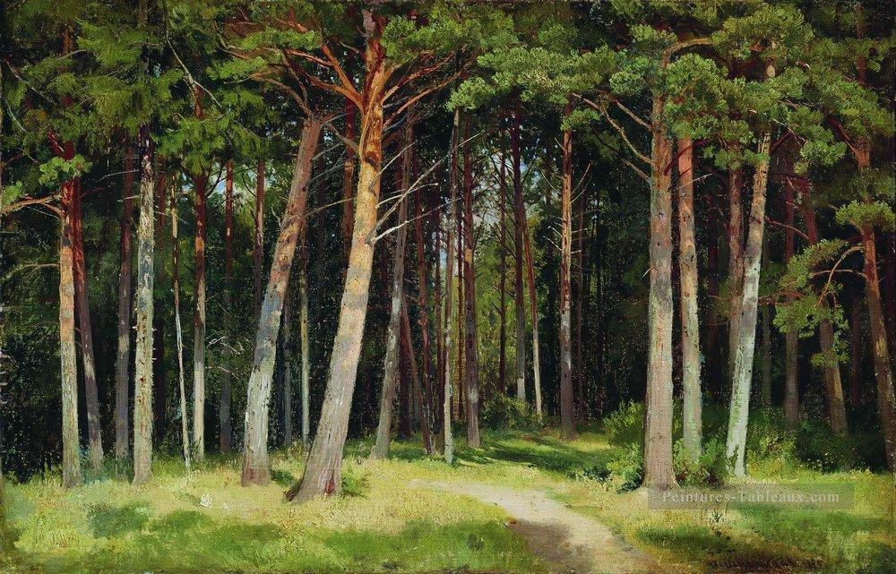 forêt de pins 1885 paysage classique Ivan Ivanovitch Peintures à l'huile